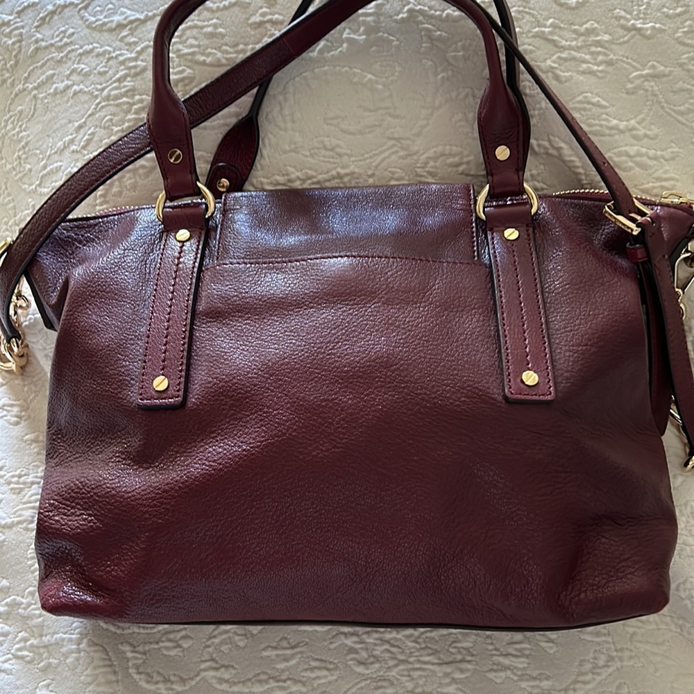 NWOT Michael Kors Burgundy Satchel - Picture 3 of 13